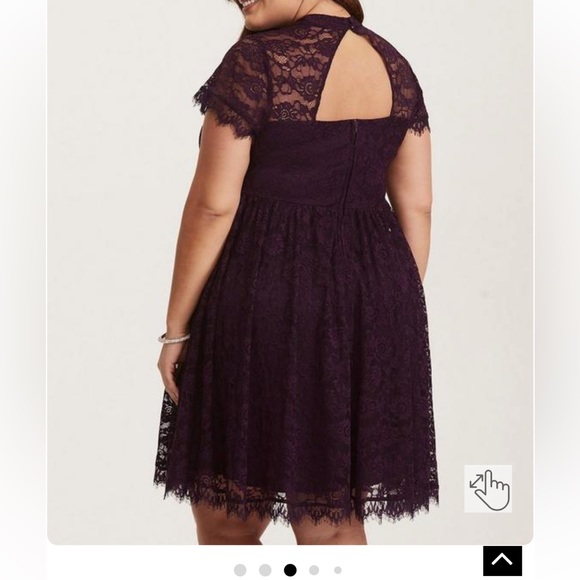 Purple torrid dress with lace shoulder detail. - Picture 6 of 6